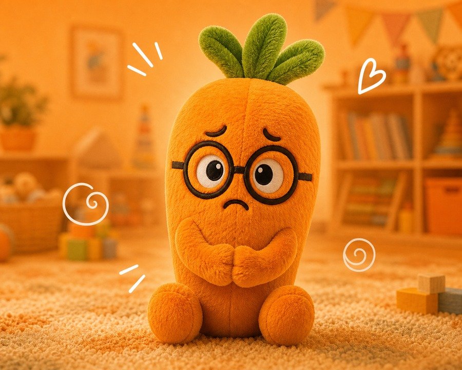 Frumpkin the Anxious Carrot plush